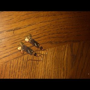 Silver/gold/copper mix earrings